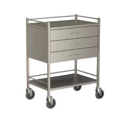 INSTRUMENT TROLLEY WITH THREE DRAWER